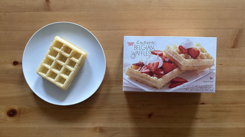 Trader Joe's Belgian Waffle on white plate