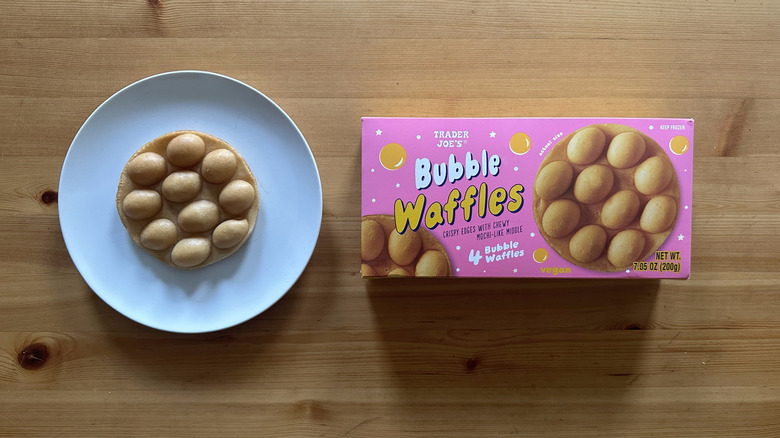 Trader Joe's Bubble Waffles on white plate