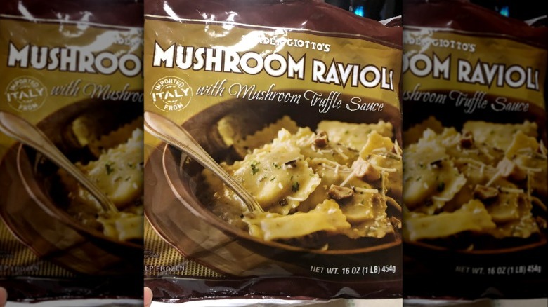 Bag of frozen mushroom ravioli