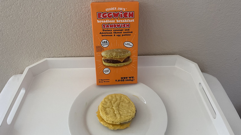 One Eggwich Breadless Breakfast Sandwich on a plate