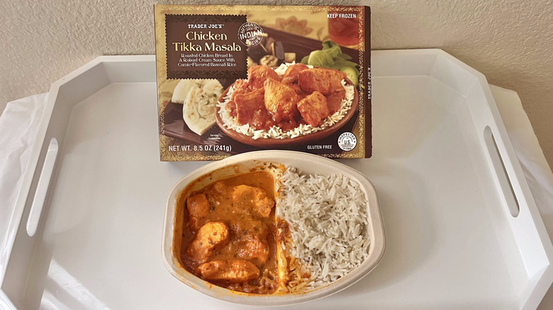 Chicken Tikka Masala meal on a tray