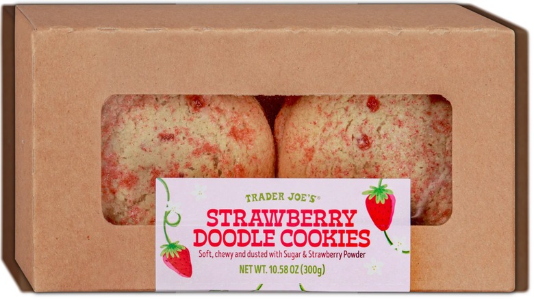 A box of Trader Joe's Strawberry Doodle Cookies