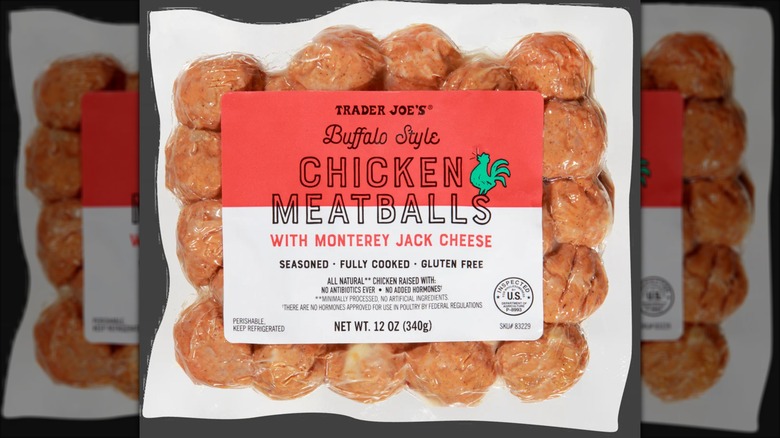 A package of Trader Joe's Buffalo Style Chicken Meatballs