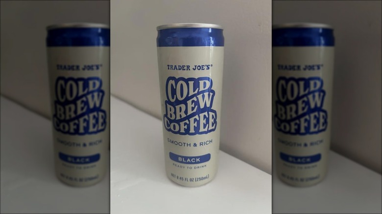 A can of Trader Joe's Cold Brew Coffee Black on a table