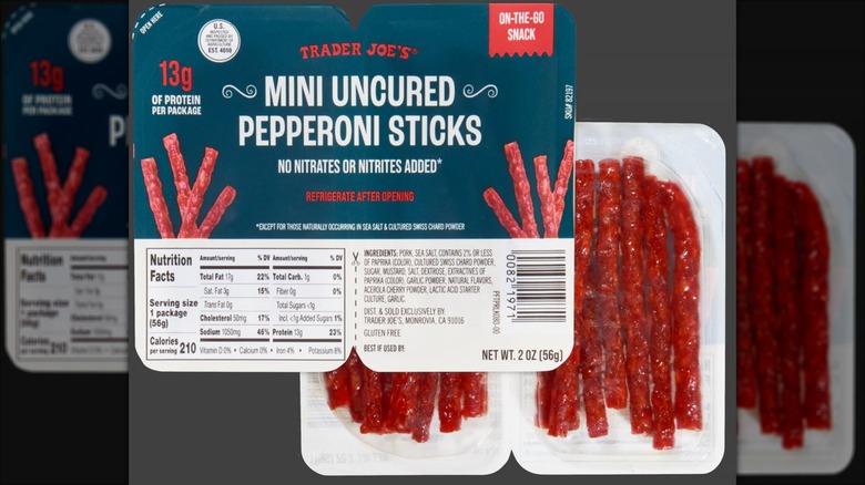 A package of Trader Joe's Mini Uncured Pepperoni Sticks