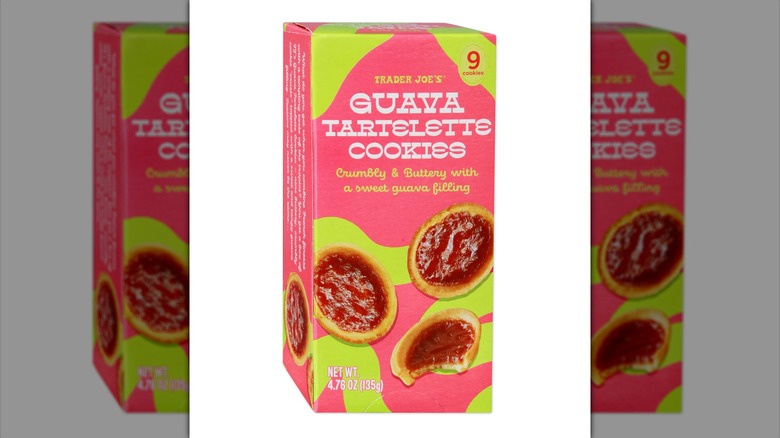 Pink box of Guava Tartelette Cookies from Trader Joe's