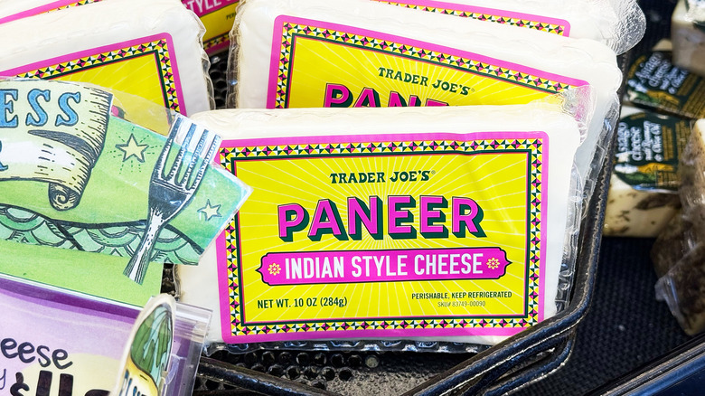 Trader Joe's paneer cheese arranged in a basket