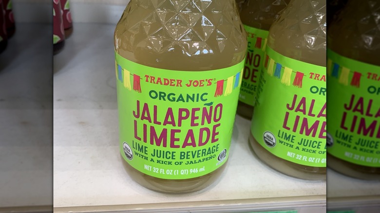 Jalapeno limeade in a glass bottle