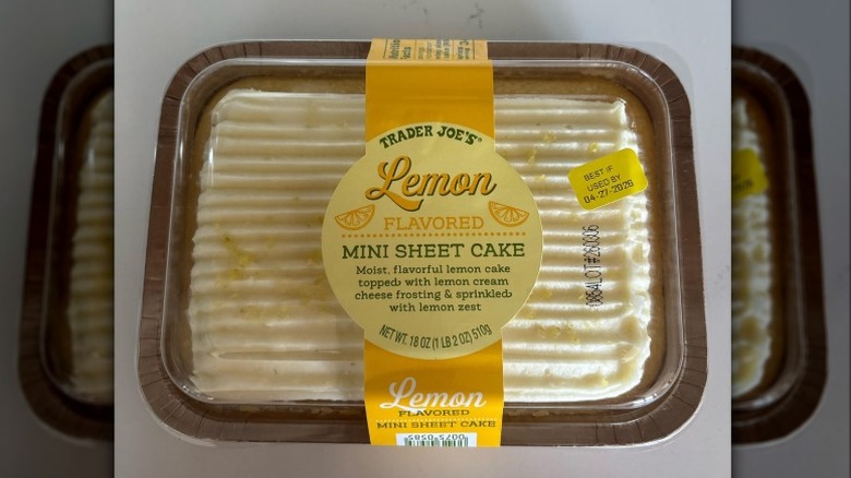 Lemon sheet cake on a table