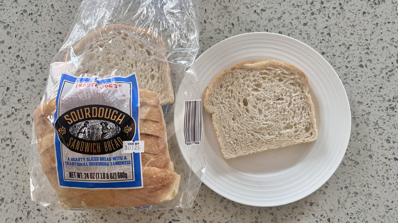 Sourdough Sandwich Bread slice on a plate