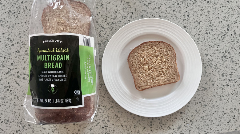 Sprouted Wheat Multigrain Bread slice on a plate