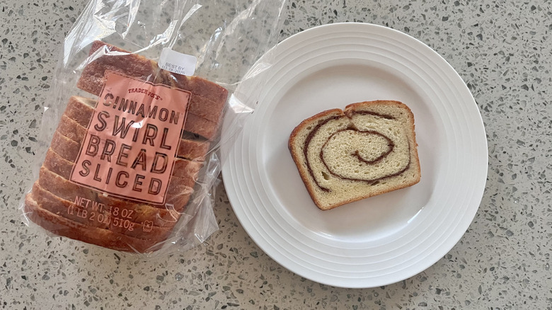 Cinnamon Swirl Bread Sliced slice on a plate