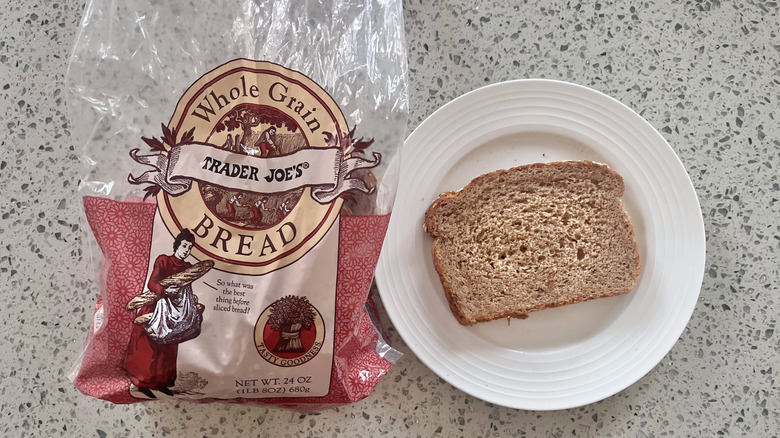 Whole Grain Sliced Bread slice on a plate