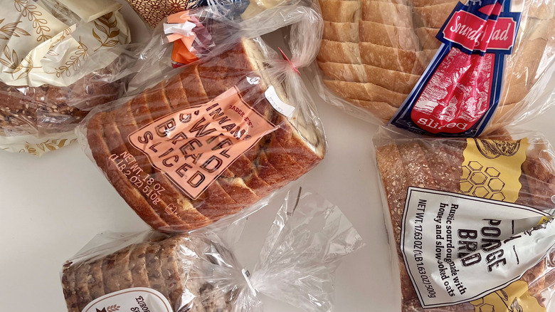 Bread loaves on a table