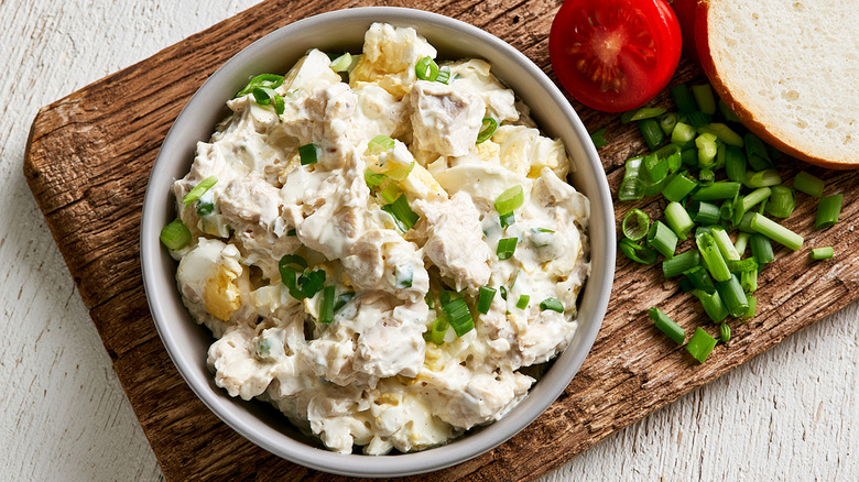 bowl of homemade chicken salad