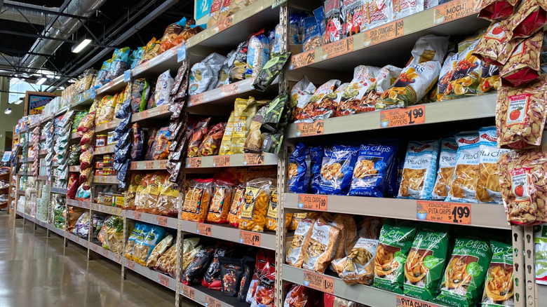 image of the snack section inside a Trader Joe's store