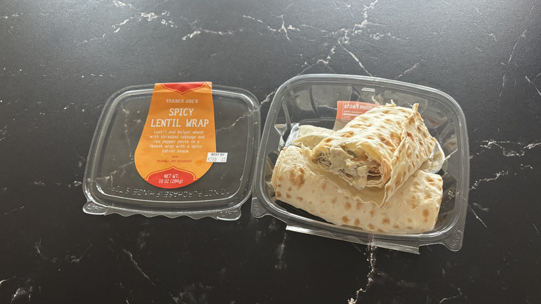 Spicy lentil wrap in a package