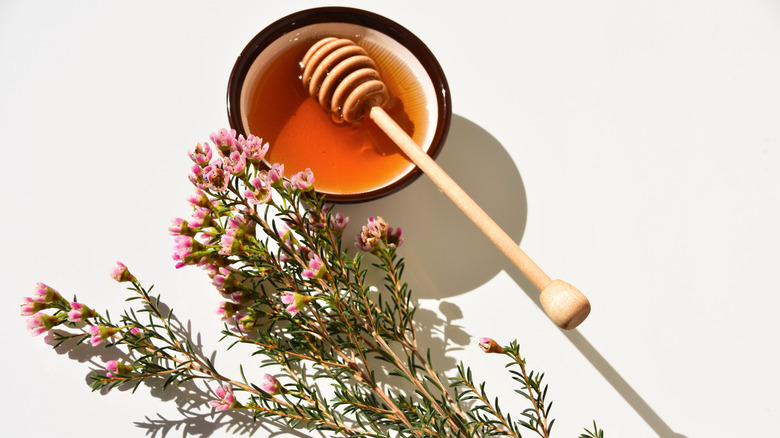 manuka honey and flowers