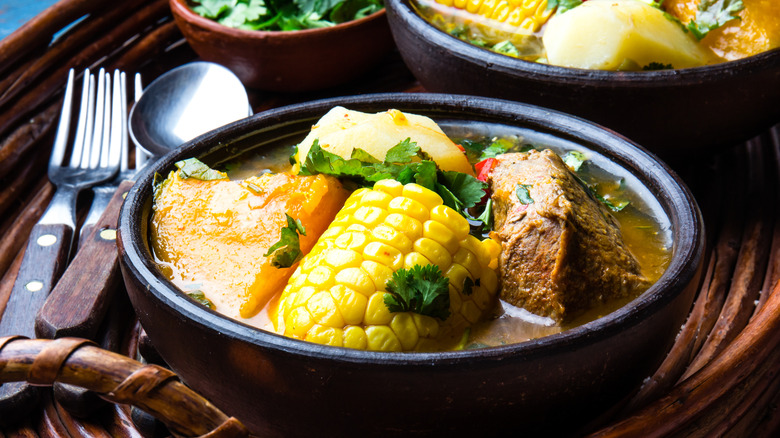 rustic corn meat potato soup