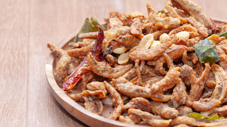 deep fried fish peanuts