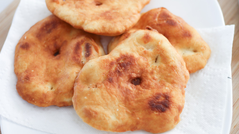 fry bread on white plate