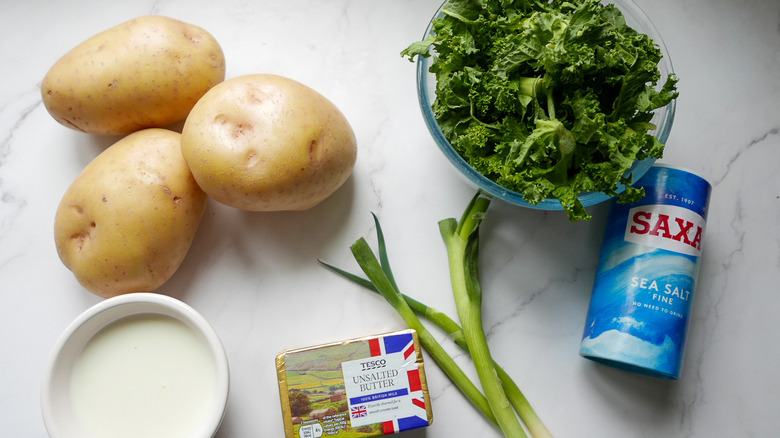 irish colcannon ingredients on counter