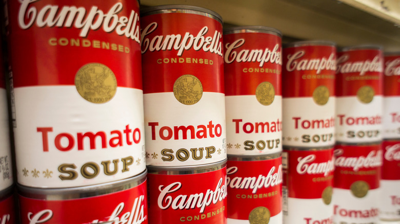 Cans of Campbell's tomato soup