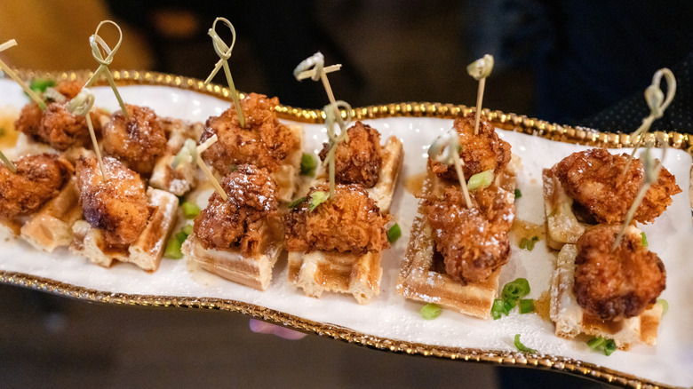 Mini chicken and waffle bites
