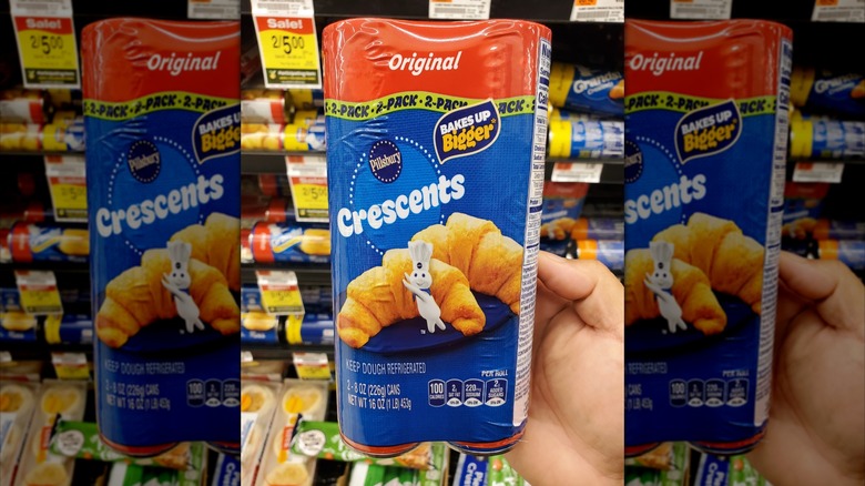 Close up of crescent rolls package
