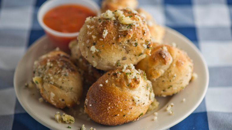 baked dinner rolls with herbs