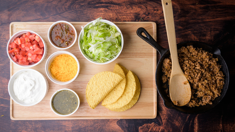 Ingredients for making tacos.