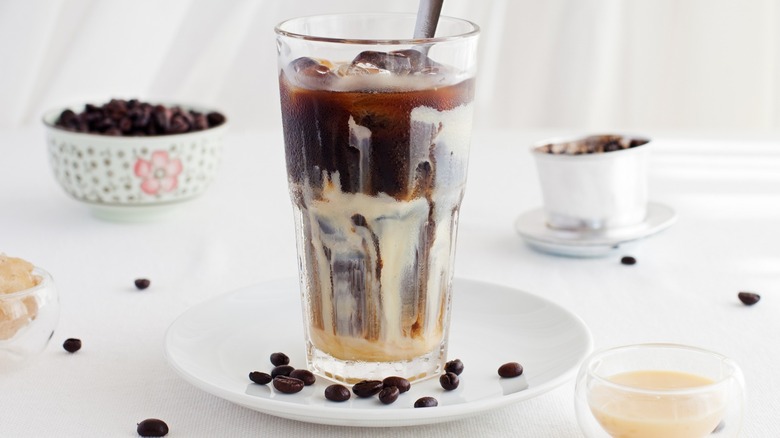 Vietnamese iced coffee in a glass