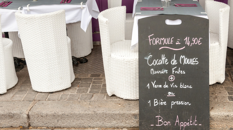 Daily specials board at restaurant