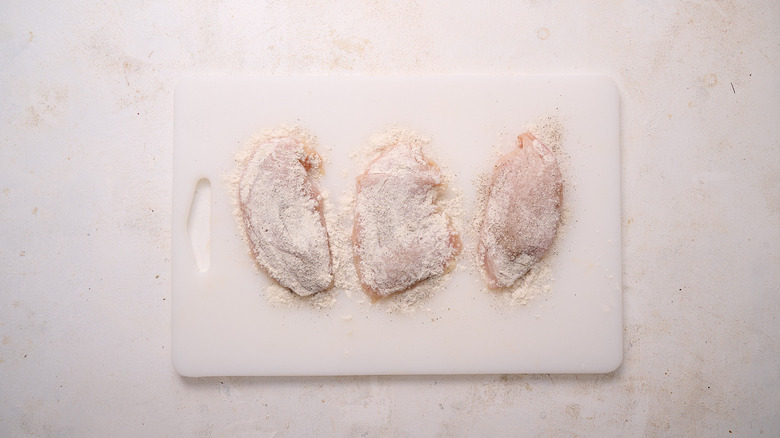 chicken coated in flour