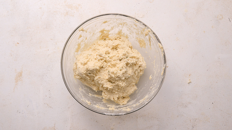 dumpling batter in a bowl