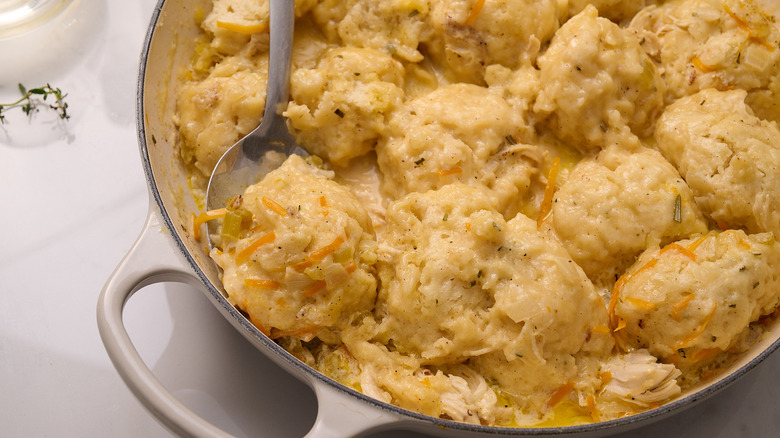 drop dumplings in a skillet