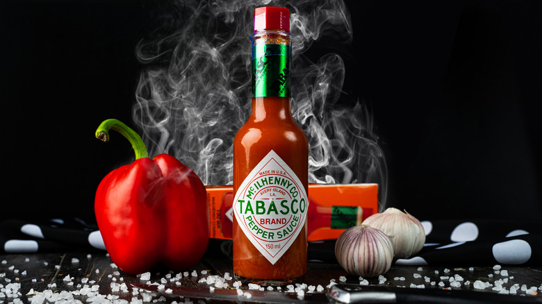 Tabasco sauce with smoke