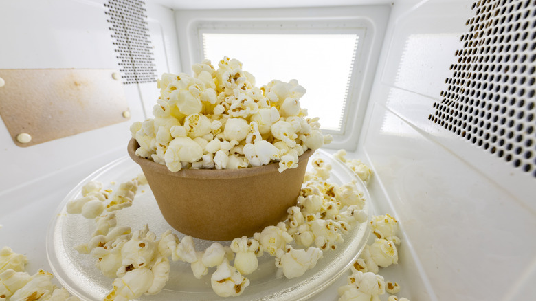 microwave popcorn in bowl
