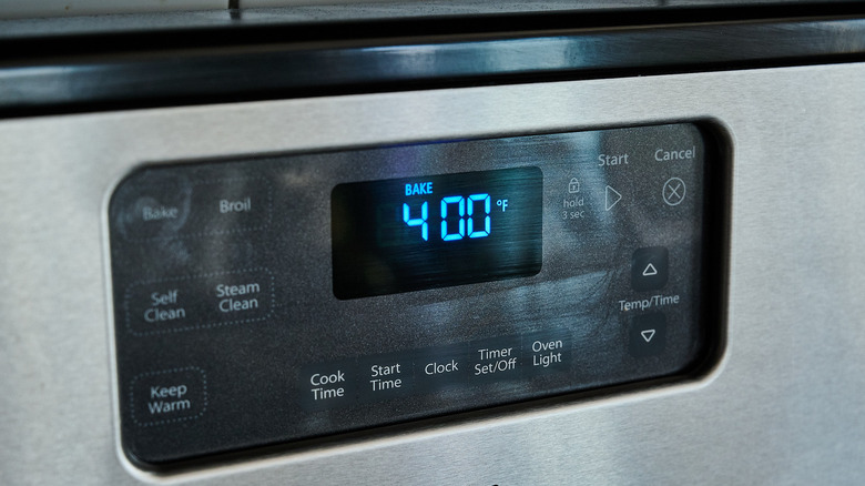 preheating the oven to 400 F