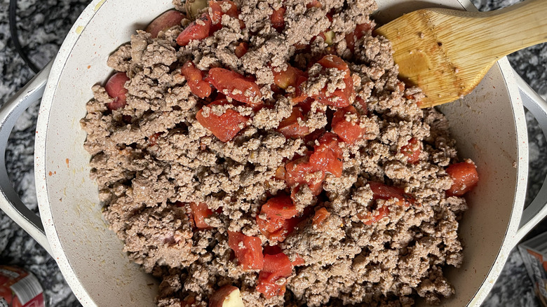 comforting ground beef stew with leeks