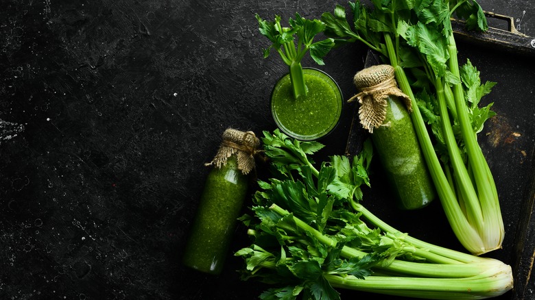 Celery stalks and pesto