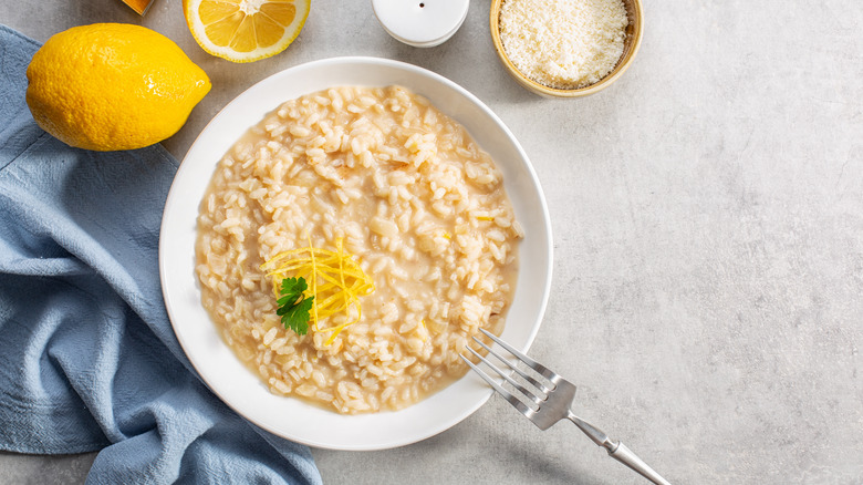 lemon risotto in a bowl