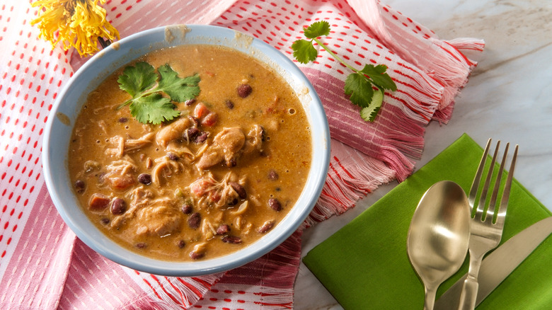 A bowl of creamy mexican soup