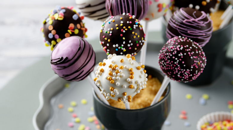 cake pops displayed on plate
