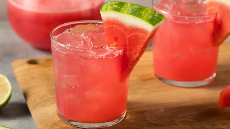 Glass of fresh watermelon juice
