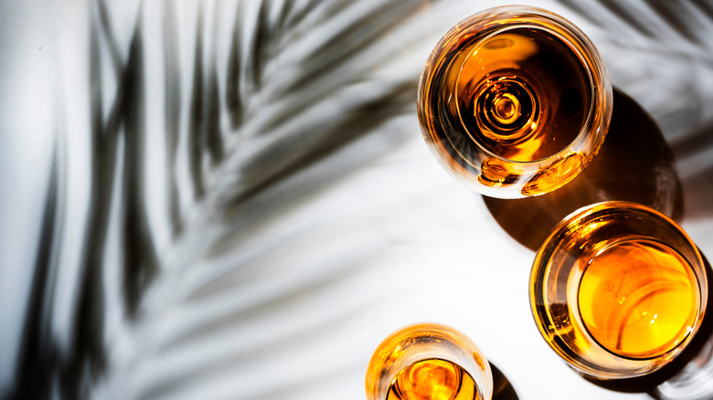Cognac glass on barrel