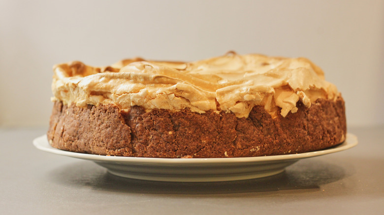 Homemade apple cake on a plate