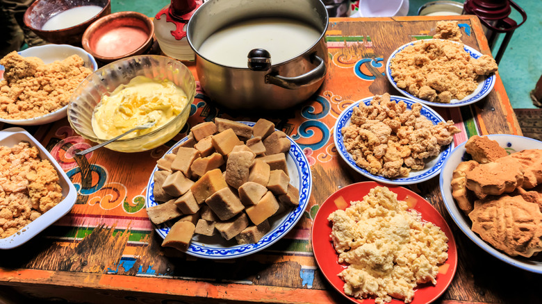 mongolian cheese in bowls