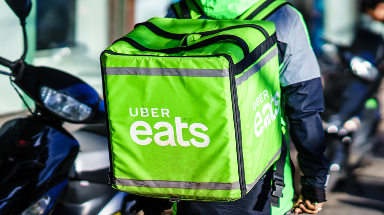 Uber eats delivery by bicycle  