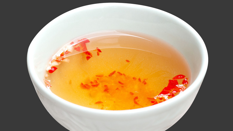 Dipping bowl of nuoc cham sauce